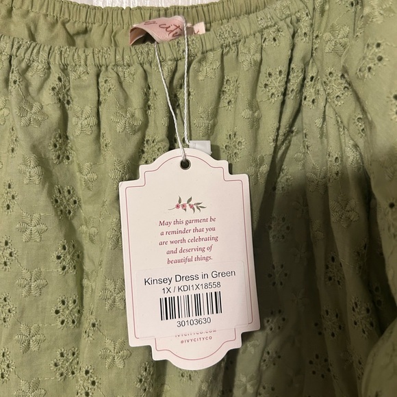 Ivy City Co Kinsey Green Puff Sleeve Mini Dress - Picture 4 of 5